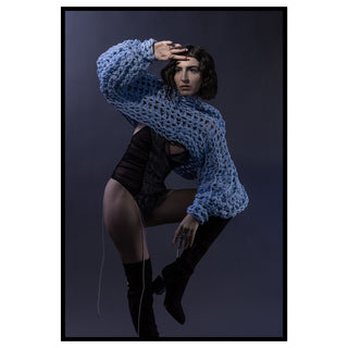CHUNKY CROCHETED SHRUG WITH HOOD